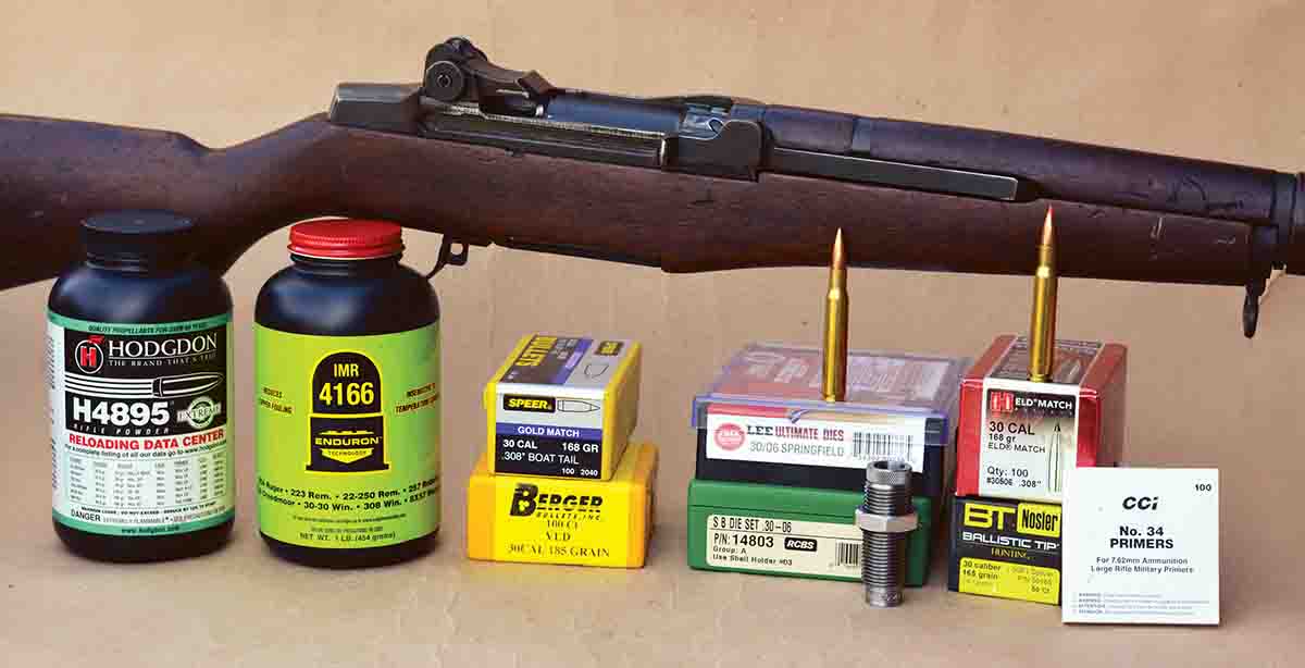 The “U.S. Rifle, Caliber .30, M1,” or M1 Garand, is chambered in the .30-06 Springfield. Using modern sporting ammunition can possibly cause permanent damage to the rifle and/or shooter. Through proper handload development, the correct gas volume can be achieved and loads can perform perfectly.